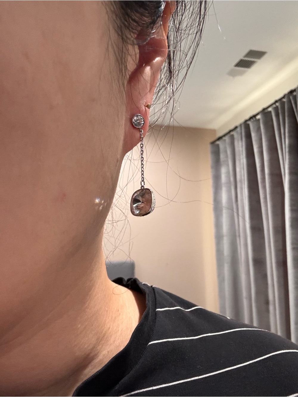 Swarovski Silver Crystal Drop Earrings